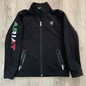 Ariat Black Zip-Up Jacket Kids M/10 Team Mexico